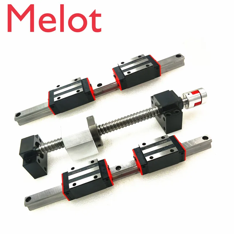 

free shipping CNC ballscrew set sfu1605/1610 ball screws+ HGR20 Square Linear guide wiht HGH20CA+ bk12 bf12+shaft Coupler