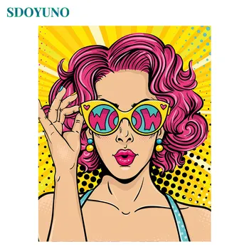 

GATYZTORY 60x75cm Frameless Drawing by numbers DIY Sexy Women Digital Painting Home Decor Painting By Numbers On Canvas