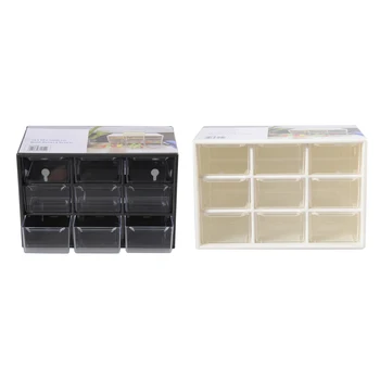 

9-grid Drawer Style Storage Box Desktop Finishing Storage Case Color Random