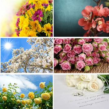 

Vinyl Custom Photography Backdrops Flower and Wooden Planks Theme Photography Background 200309HK-05