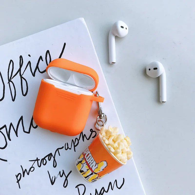 

Cute 3D Fruit Ice Cream Strawberry Banana Orange Chips Silicone Case For Airpods 1 2 Protective Wireless Bluetooth Headset