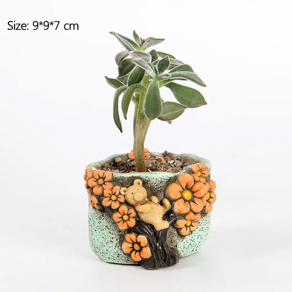 3-Only Flower Pot Strongwell корейский Медведь Тисненый Цветочный горшок цемент мясистая ручная роспись цветочный горшок скандинавские украшения дома аксессуары подарок - Цвет: 3-Only Flower Pot