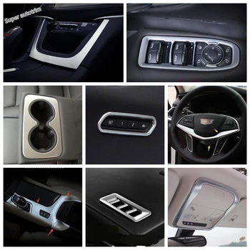 

Matte Interior Refit Kit Lift Button / Steering Wheel / Gearbox / Roof Reading Lamps Cover Trim Fit For Cadillac XT5 2017 - 2020