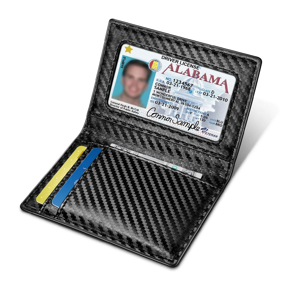 NewBring карбоновый кожаный ID кредитный держатель для Карт RFID блокирующий кошелек