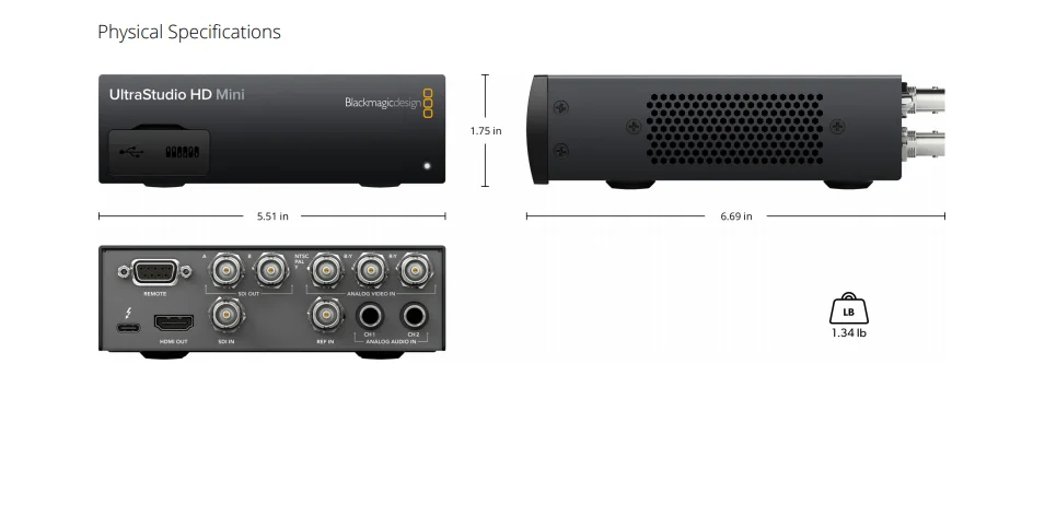 テレビ Blackmagic Design UltraStudio HD Mini Amazon.com: BLACKMAGIC DESIGN UltraStudio HD Mini