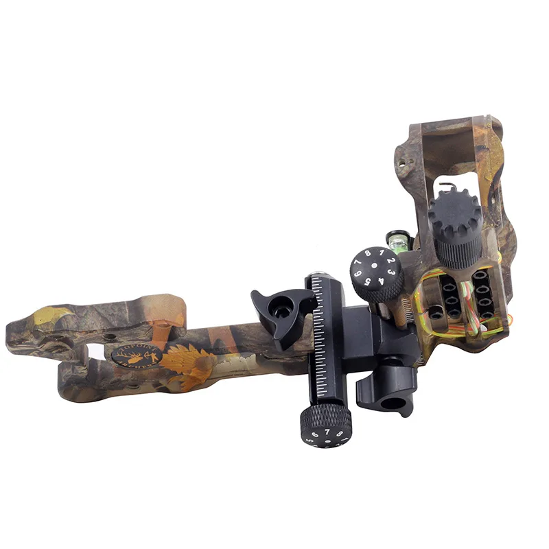 

Archery Parts Bow Sight 7-Pin 0.019 Micro Adjustable Optical Fiber Long Rod Pole Micro-adjust Hunting Compound Bow Sights