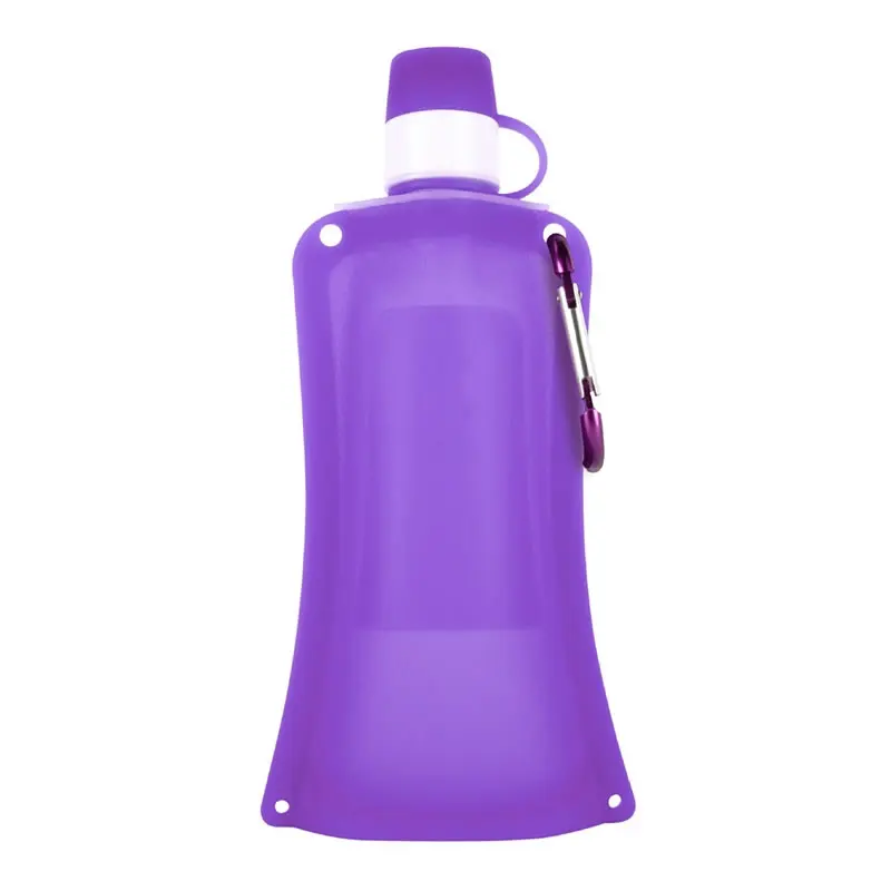 OBR 500ml силиконовая складная бутылка для воды многоразовые Портативный напитков бутылка для занятий спортом на открытом воздухе для путешествий Складная бутылка для воды, бутылка для воды - Цвет: Purple