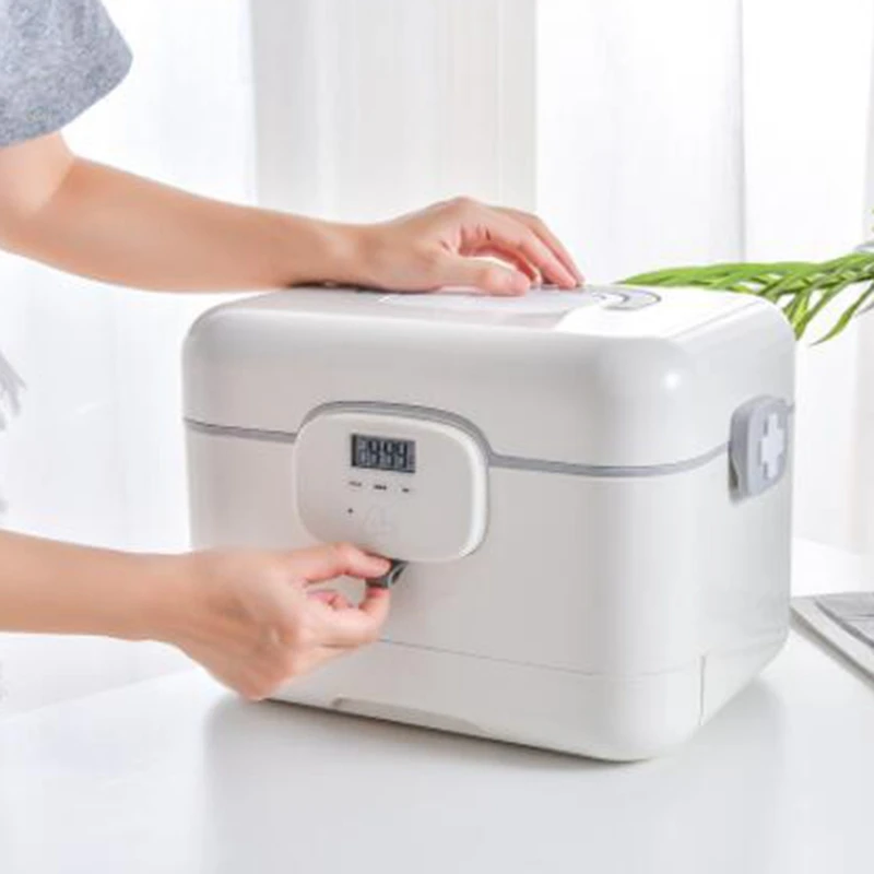 

Storage Box Medicine Box Storage Box Multi-Function Portable with Alarm Clock Reminding Smart Medicine Cabinet Family Emergency