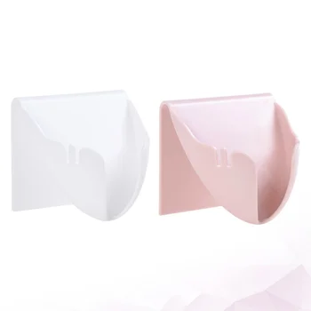 

2Pcs No Hole Premium Creative Plastic Durable Convenient Useful Soap Organizer with Drain for Washroom