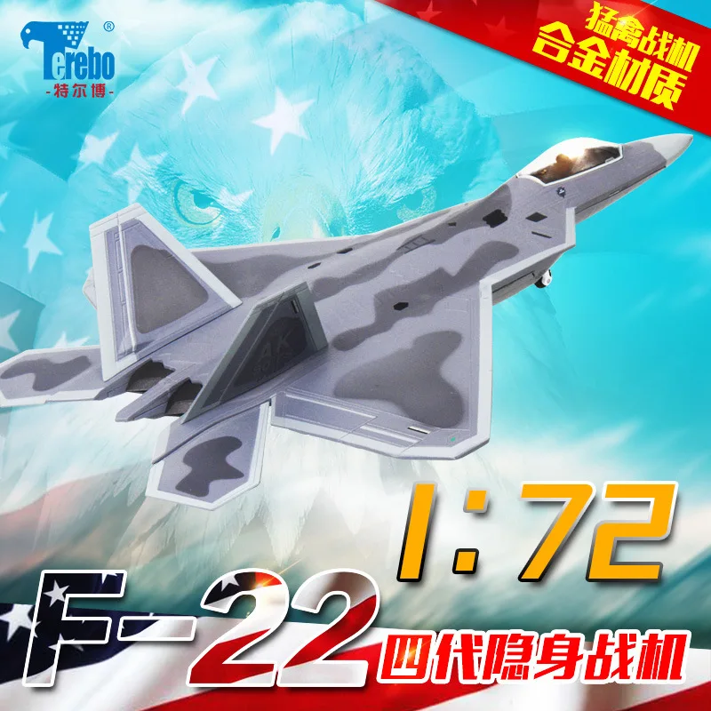 

1: 72 te er bo F22 Model Plane Alloy F-22 Fighter Plane Model Finished Product Decoration Military Model Airplane
