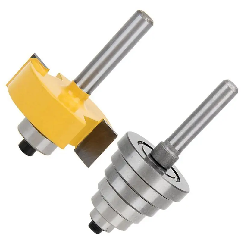 

1/4 Inch Shank Rabbeting Router Bit with 6 Bearings Set for Multiple Depths 1/8 inch, 1/4 inch, 5/16 inch, 3/8 inch, 7/16 inch,
