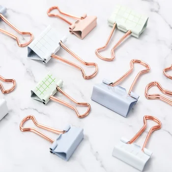 

6 Pcs/lot Simple Colorful Binder Clip Striped Memo Clip Storage Clamp Finishing Clip Swallow Tail Clip Folder Office