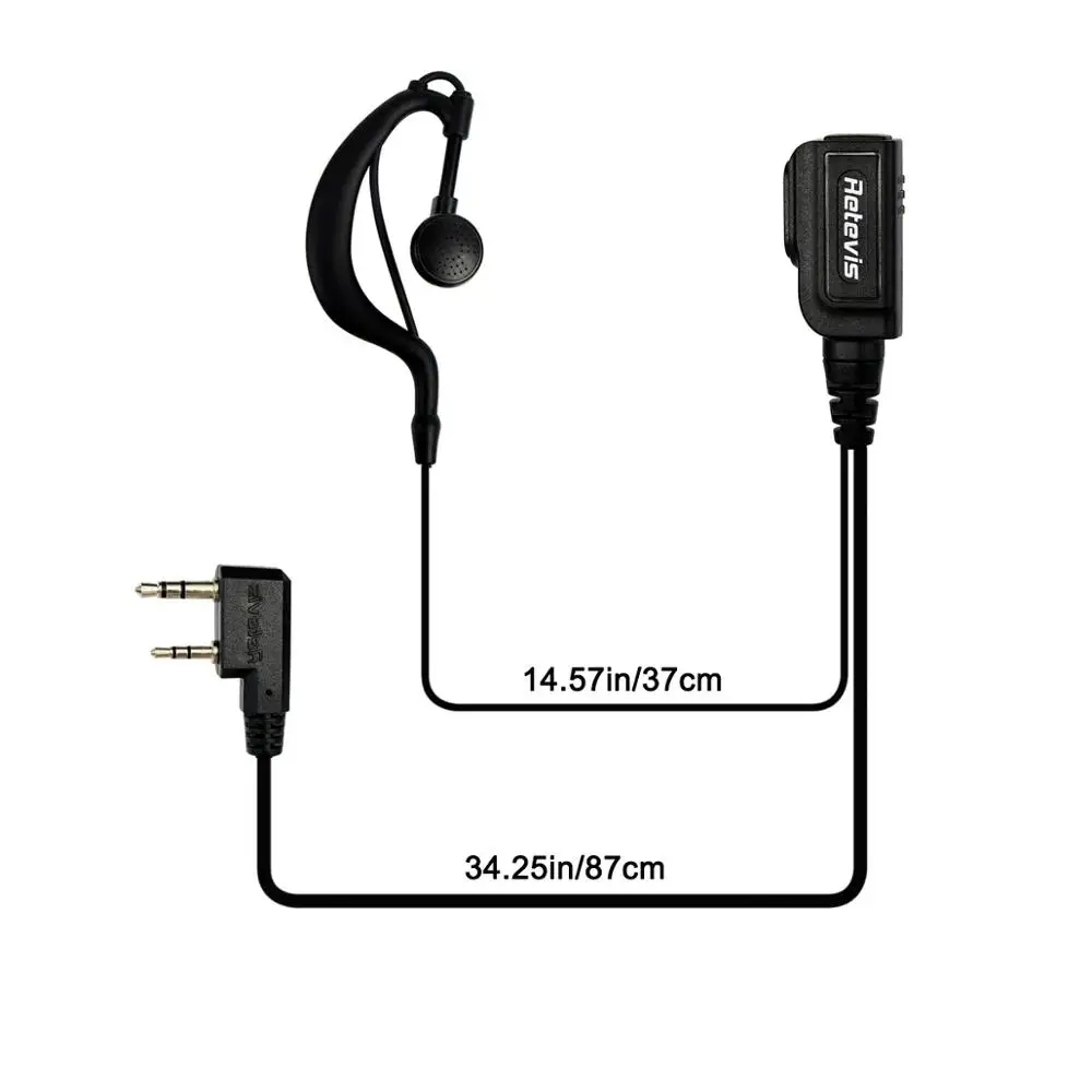 Retevis Original G-type Ear-hook High-power Earpiece for H777/RT21/RT22/RT24/RT1/ RT3/RT81 For Kenwood TYT Wouxun 2 Way Radio afbeelding