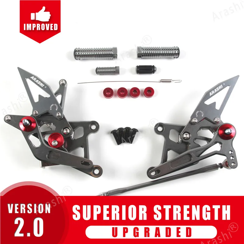 Arashi CBR250R CBR300R регулируемая подножка Rearset для HONDA CBR 250R CBR 300R Rider CNC аксессуары для мотоциклов - Цвет: Gray