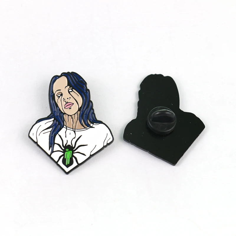 Billie Eilish брошь на булавке с отворотом, эмаль, забавные булавки и броши, рюкзак, сумки, значок, одежда, подарок для женщин, модное ювелирное изделие