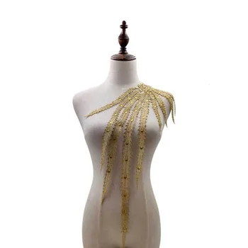 

1Pcs Lace Fabric Dress Applique Motif Blouse Sewing Trims DIY Neckline Openwork embroidery Collar Costume Decoration Accessories