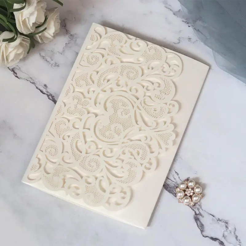  10pcs 3D Pop up Wedding Invitation Cards Laser Cut with envelope for Wedding E65B - 4.00036E+12