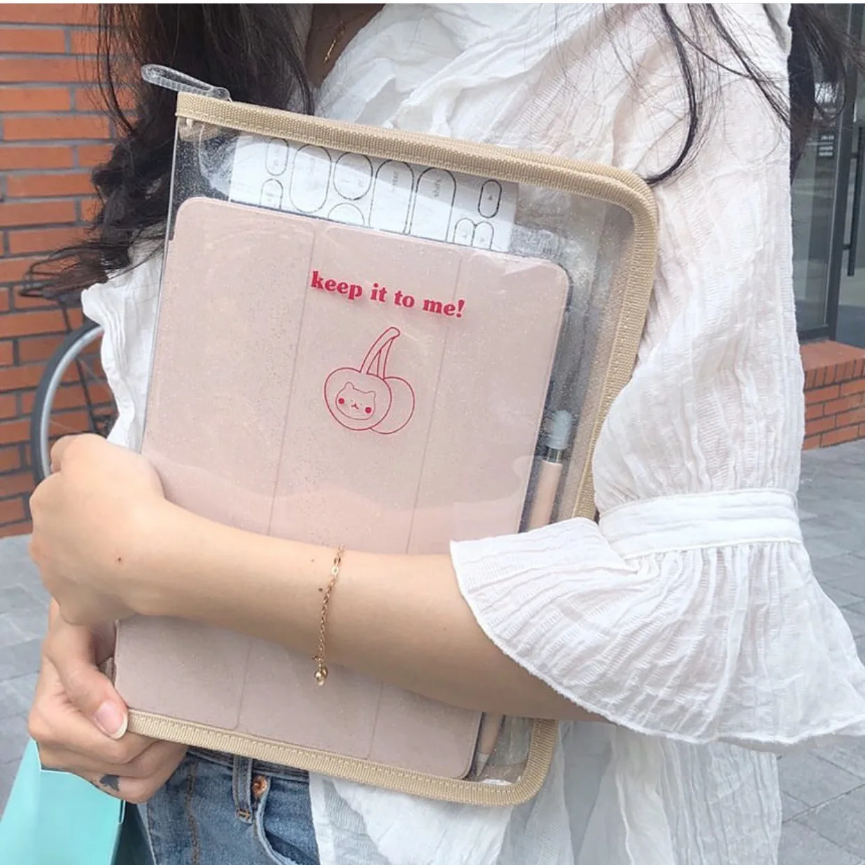 Korea Ins Transparent PVC Tablet Notebook Liner Bag for Ipad Pro 11 12