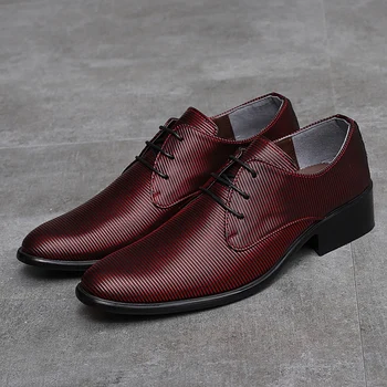 

Classic Men Oxford Dress Shoes Red Black Groom Wedding Fashion Shoes Anti-Slip Business Men Shoes High Quality Formal Shoes Mens