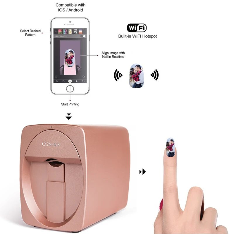 Smart Nail Printer 3D Nail Printer Nail Art Machine with Touch Screen