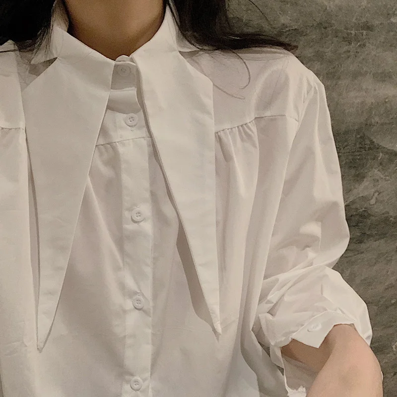 WHITNEY WANG, блузки,, Весенняя мода, уличная одежда, корейский стиль, короткая белая блузка для женщин, Blusas, Офисная Женская рубашка, Топ