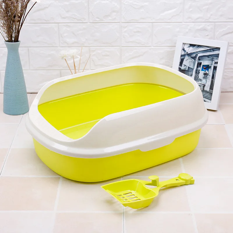 Pet Cat Toilet Semi-enclosed High Fence Detachable Cat Litter Box Cat Toilet Dog Tray Clean Scoop Home Plastic Sand Box Supplies