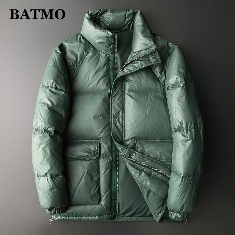 BATMO 80% Белые куртки на утином пуху для мужчин, мужское теплое пальто, толстые куртки, зимнее Мужское пальто, размер 890018 - Цвет: Зеленый