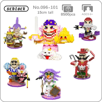 

SC Anime One Piece Big Mom Charlotte Linlin Katakuri Pirate 3D Model Mini Diamond Blocks Bricks Building Toy for Children no Box