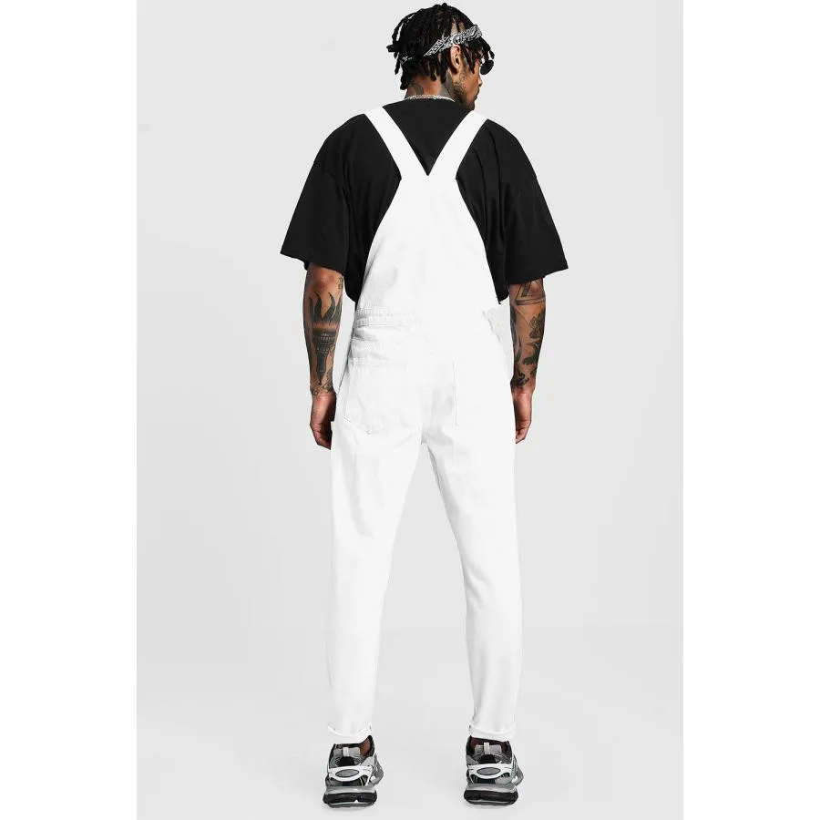 70% OFF Rompers Suit Men Jeans Jumpsuit 2020 New Fashion Cotton Casual Male Denim White Jeans Pants Overalls Hip Hop Playsuits Plus Size