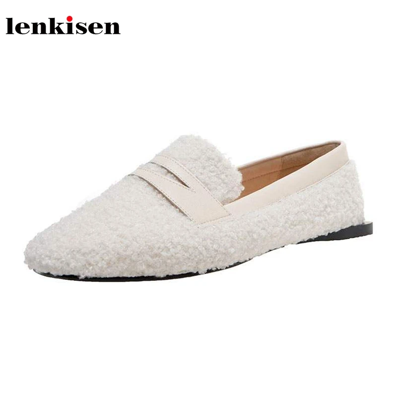 

Lenkisen hot fashion nylon flat with round toe simple style loafers slip on solid sweet Princess dating autumn winter shoes L96