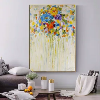

Hand Painted abstract flowrs oil painting knife Painting Home Wall Art Decoration Picture