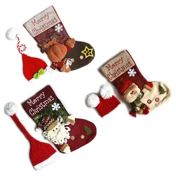 

2 Pcs Set Photography Props Xmas Santa Boots Baby Costume Stocking Sleeping Bag