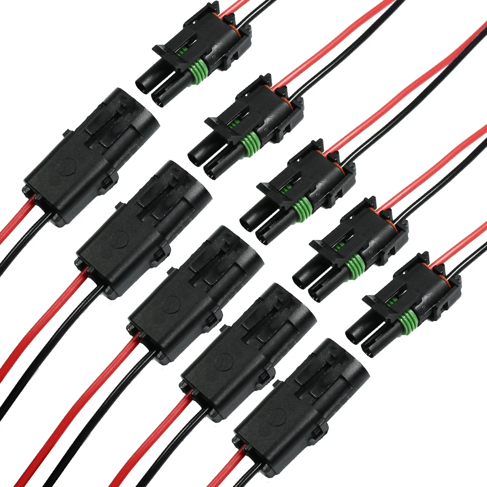 YUNPICAR 2 Pin Way Waterproof Electrical Connector for Car Truck Boat Motorcycle Bike Marine | Автомобили и мотоциклы