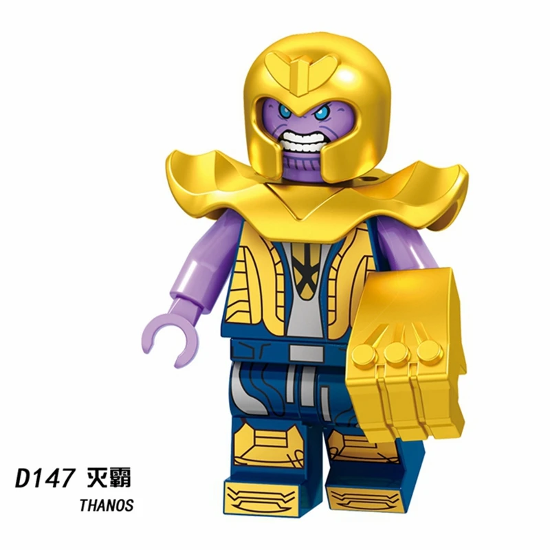 Marvel Super Heroes Thanos Iron Man Thor Hulk Spiderman Batman Avengers Building Blocks Figures Playmobil Toys for Children Gift