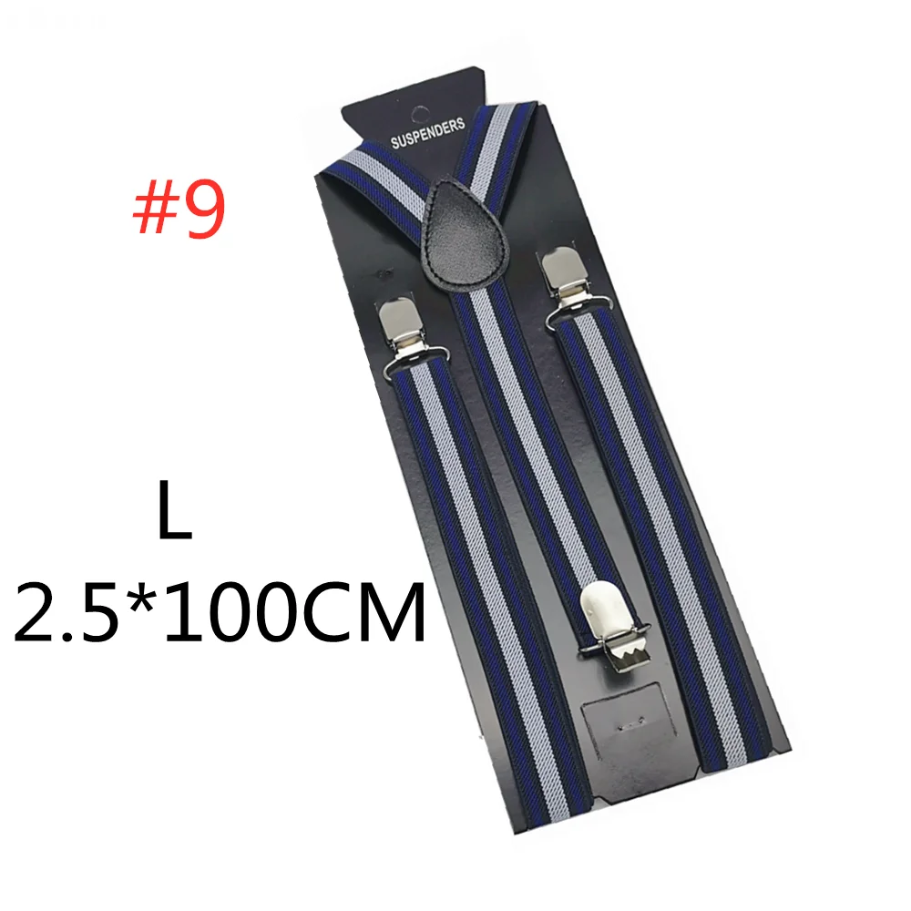 Color 9-100cm Новинка; подтяжки для мужчин, женщин, мальчиков и девочек; цвет красный, белый, Радужный; разноцветные подтяжки в полоску; подтяжки для взрослых и детей; Y-back; подтяжки - Цвет: Color 9-100cm