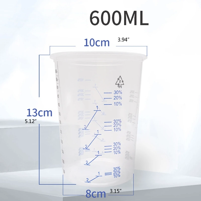 8 Tazze Dosatrici In Plastica 100 Ml Per Resina Epossidica, Vernici E Fai Da Te