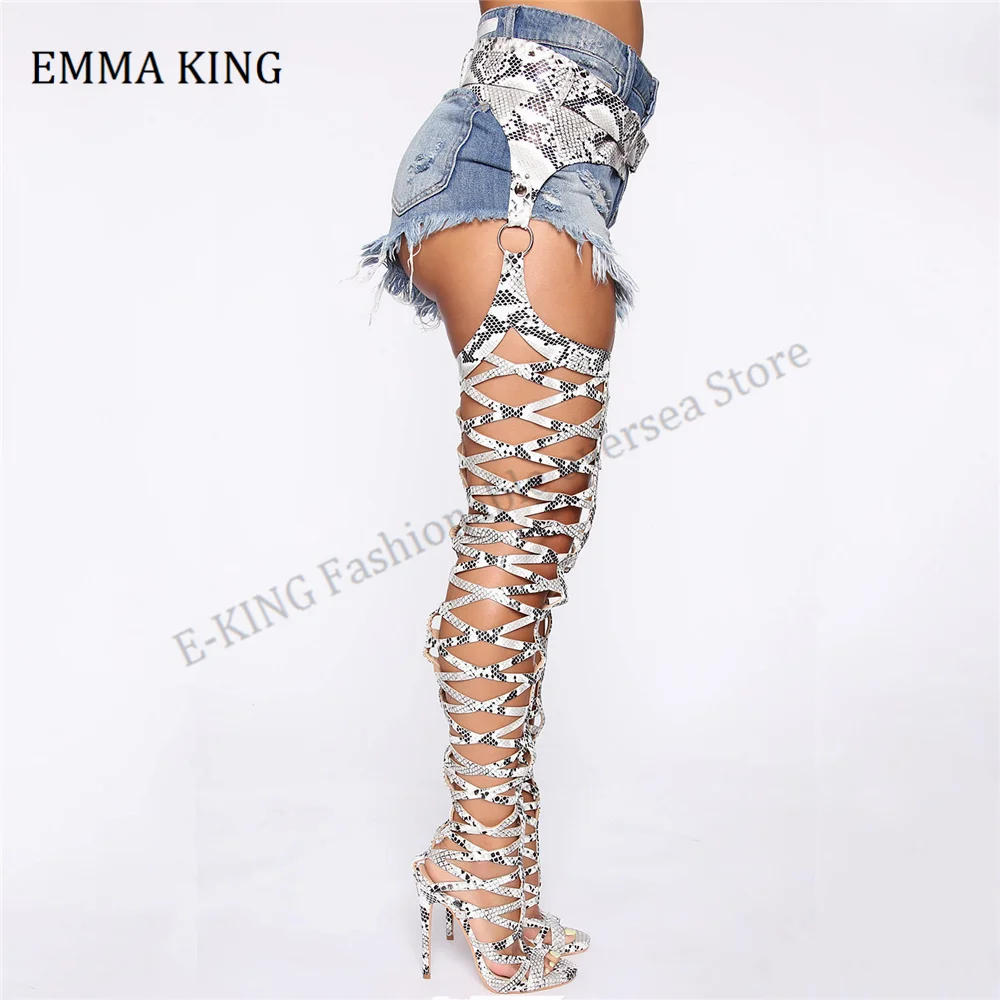 rihanna thigh high belted boots