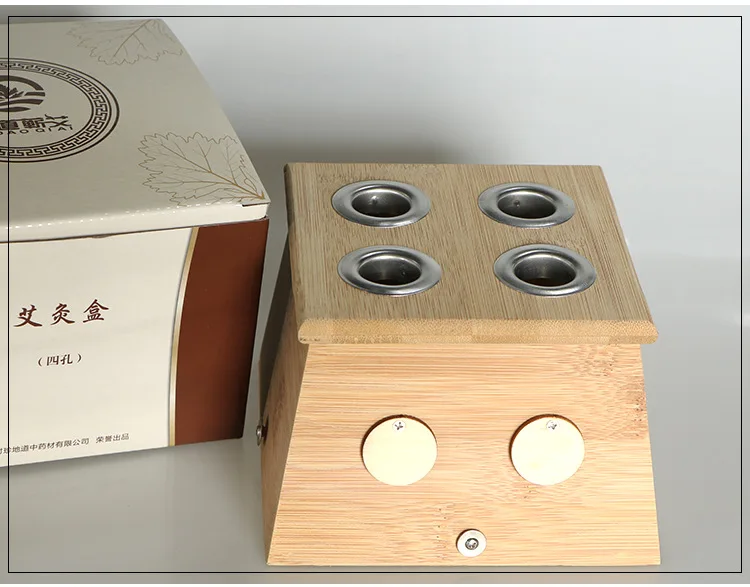 16 Years New Style Thick Four-Hole Moxibustion Box Handmade Polishing Moso Bamboo Non-Paint Environmentally Friendly Moxibustion