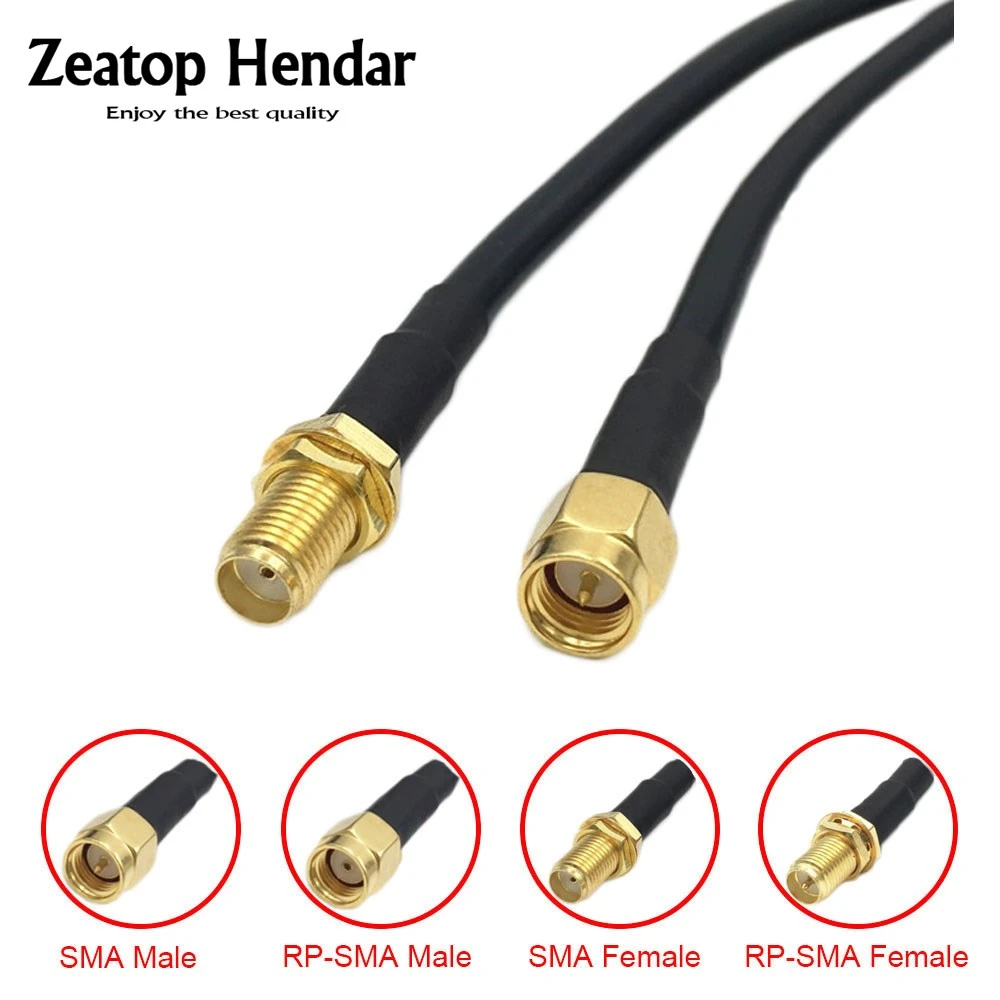 Cable de antena RF conector Coaxial de 1M, 2M, 5M, 10M, 15M, 20M, 30M, SMA/RP SMA, tipos, 1 ud.|Conectores| - AliExpress