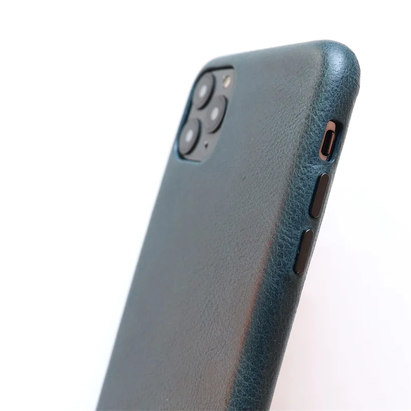 Премиум ультра тонкий металлический кнопочный чехол для телефона для iPhone 6 7 8 Plus XS чехол для MAX XR чехол из натуральной яловой кожи для iPhone 11 Pro
