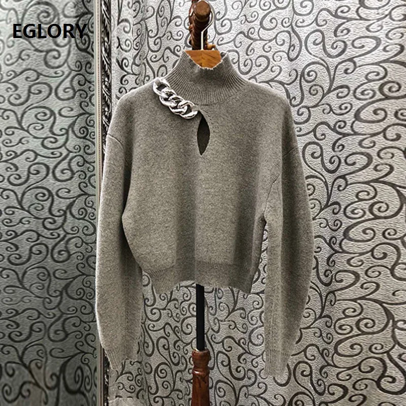 

Turtleneck Sweaters 2020 Autumn Winter Casual Knitwear Women High Quality Cotton Knitting Long Sleeve Grey Black Jumper Tops