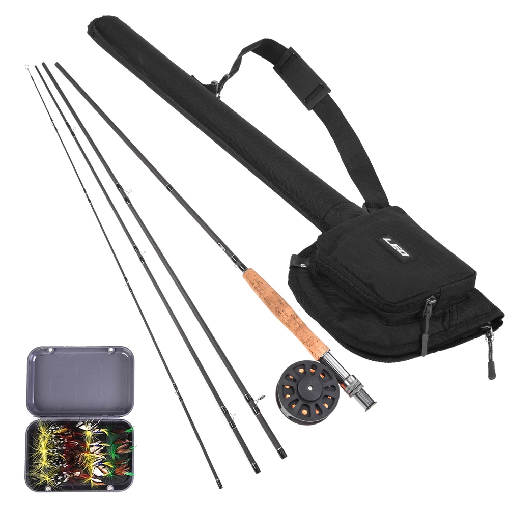

Fly Fishing Kit 9' Fly Fishing Rod and Reel Combo with Carry Bag 20 Flies Complete Starter Package Fishing Set