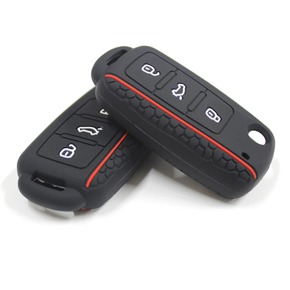 Car Key Shell Silicone Car Key Cover Case Fob Volkswagen Sagitar/Polo/Golf/Bora/Tiguan/TOUAREG/Phaeton/SEAT/Skoda