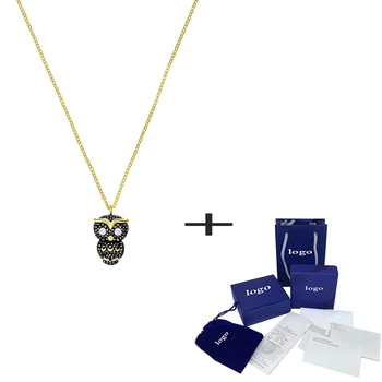 

SWA Unique New Black Phantom Owl Clavicle Necklace Personalized Simple Ms. Jewelry Valentine's Day Send Girlfriend Chic Gift