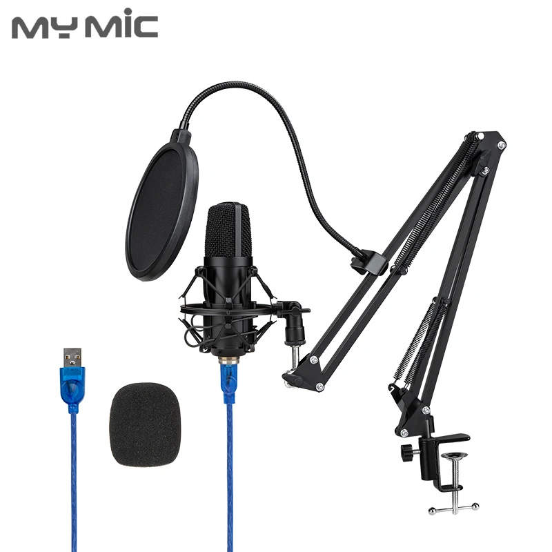 My Mic BM650UX Конденсатор Запись USB микрофон Студийный микрофон с регулируемой подставкой для компьютера игровой вещания