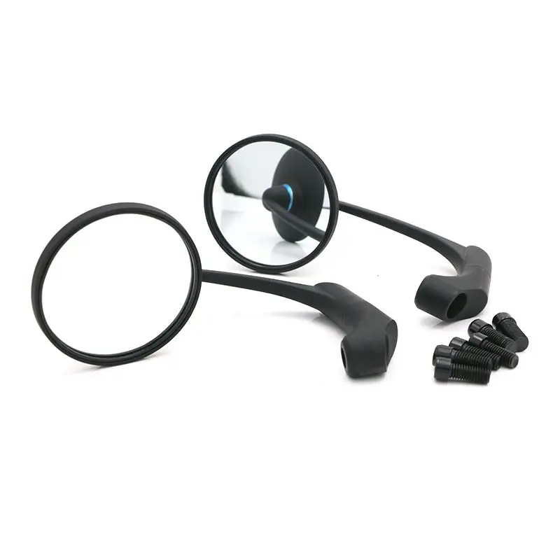 Nuoxintr Black 8mm 10mm 1 Pair Motorcycle Mirrors Side Rearview Mirror Aluminum Motorcycle Mirror for Universal Harley Davidson