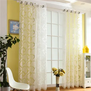 

Beautiful High Shading Rate 85% Blakcout Curtains Black And Gray Curtains For Living Room Bedroom White Tulle