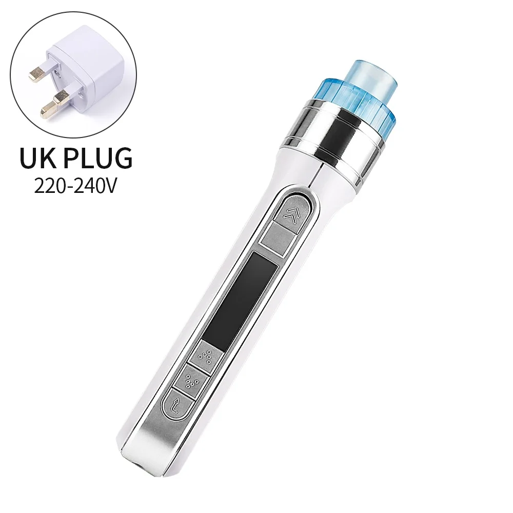 Sliver UK plug 3D умный пистолет для инъекций воды мезотерапия ручной мезо инжектор ручка для омоложения кожи удаление морщин и мешочек инструменты для ухода за кожей - Цвет: Sliver UK plug