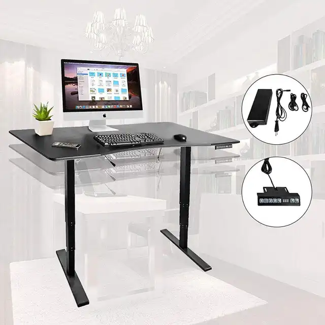 New Electric Height Adjustable Standing Desk Frame Dual Motor W