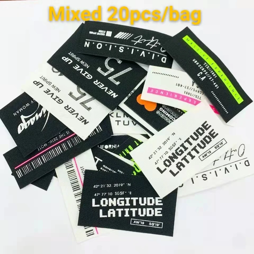 Mixe 20Pcs/Lot Cotton Handmade Labels For Clothes With Parches Para La Ropa For Diy Embroidery Stickers Sewing Accessories